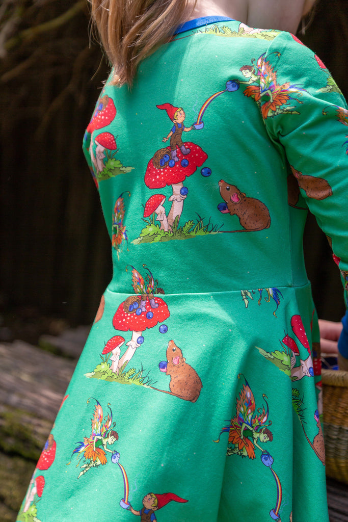 Basil the Curious Gnome | Long sleeve twirl dress
