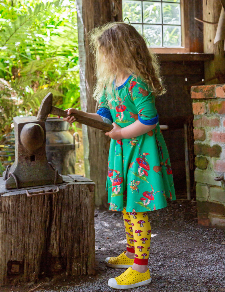 Basil the Curious Gnome | Long sleeve twirl dress