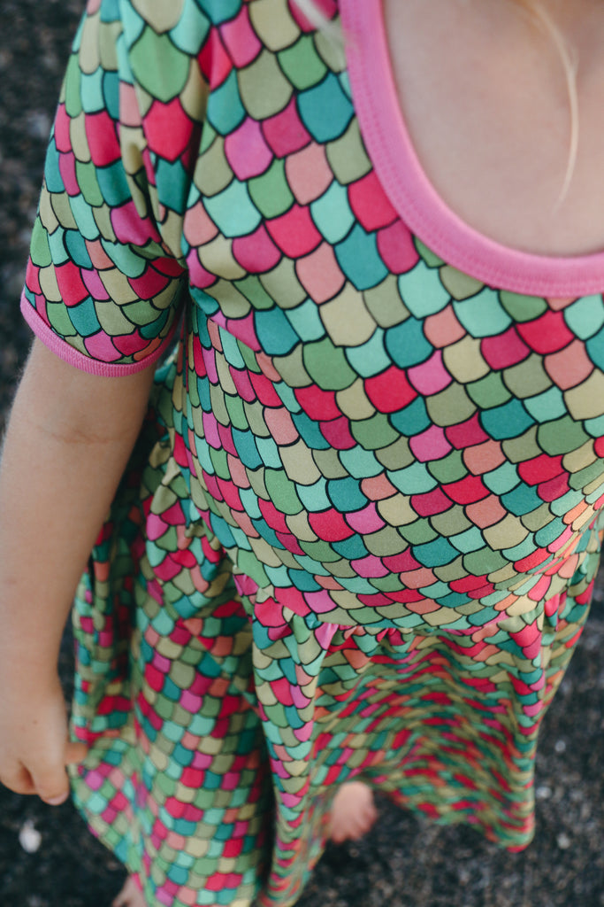 Rainbow scales - Pink Cosmos | Babydoll  dress