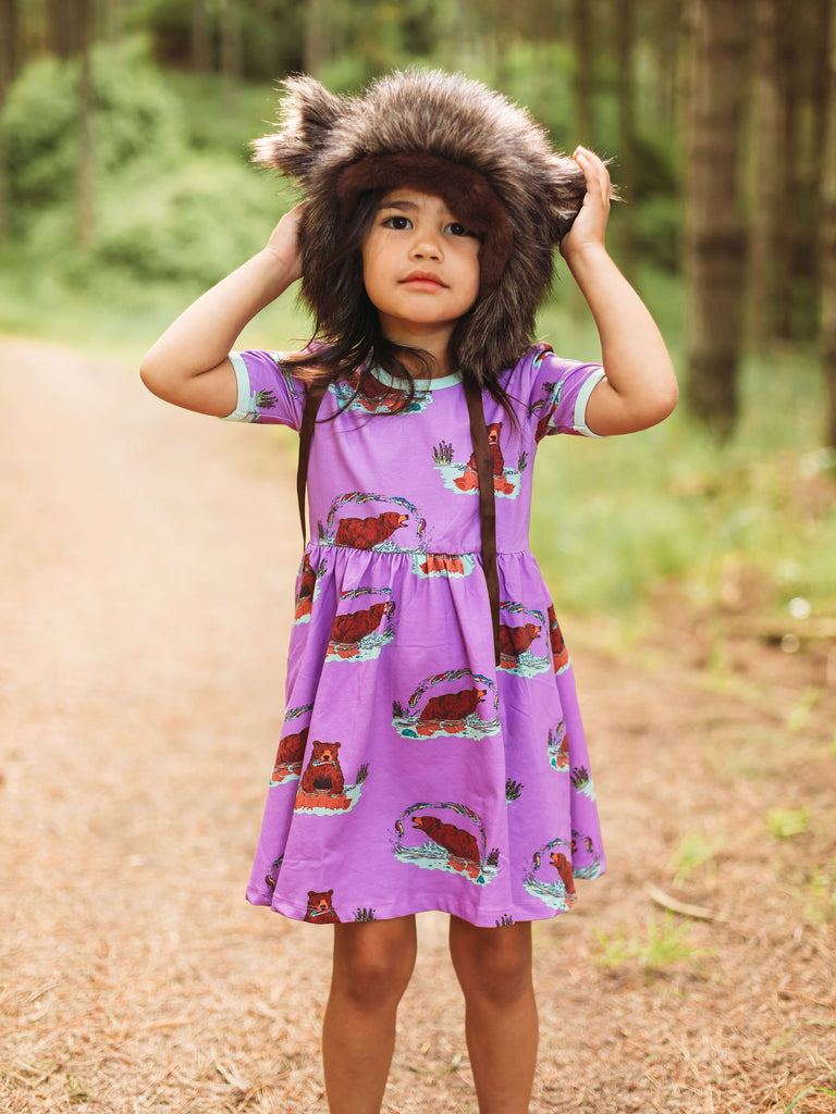 girls purple bear dress